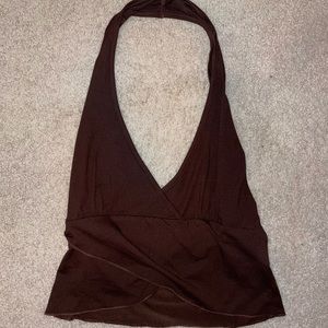 Brown halter top